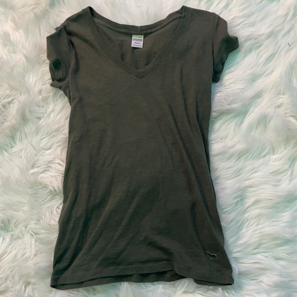 Army green pink shirt